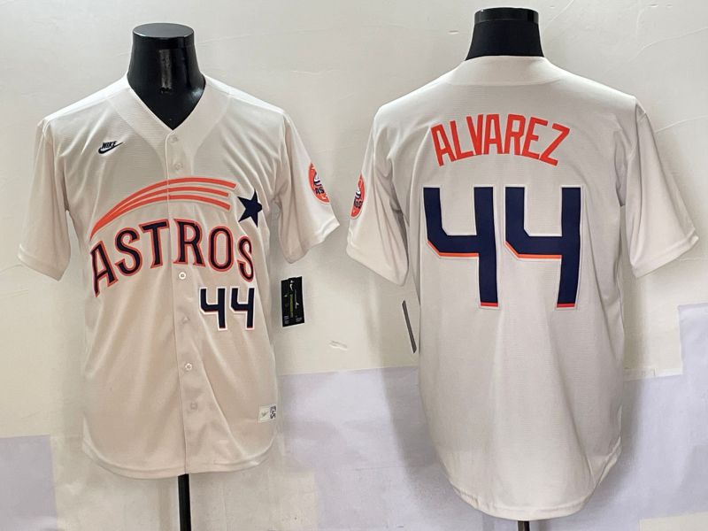 Men Houston Astros #44 Alvarez Cream Five generations Joint Name 2025 Nike MLB Jersey style 4